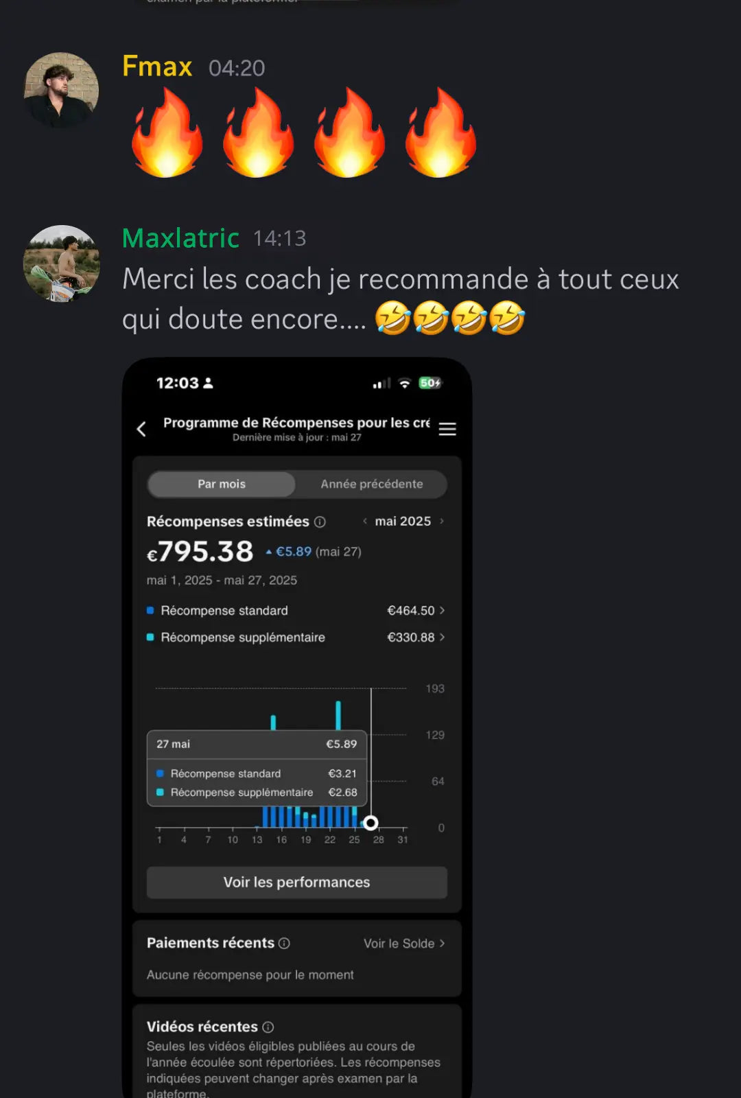 Victoire partagée dans le Discord du Club — capture 9
