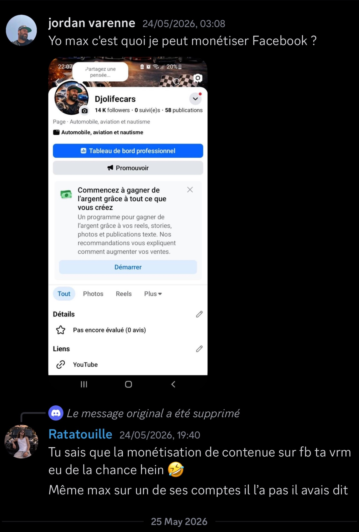 Victoire partagée dans le Discord du Club — capture 11