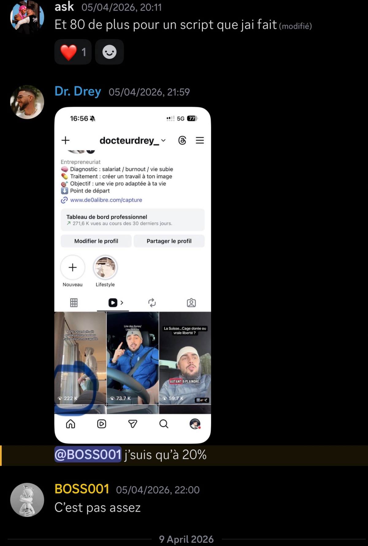 Victoire partagée dans le Discord du Club — capture 14