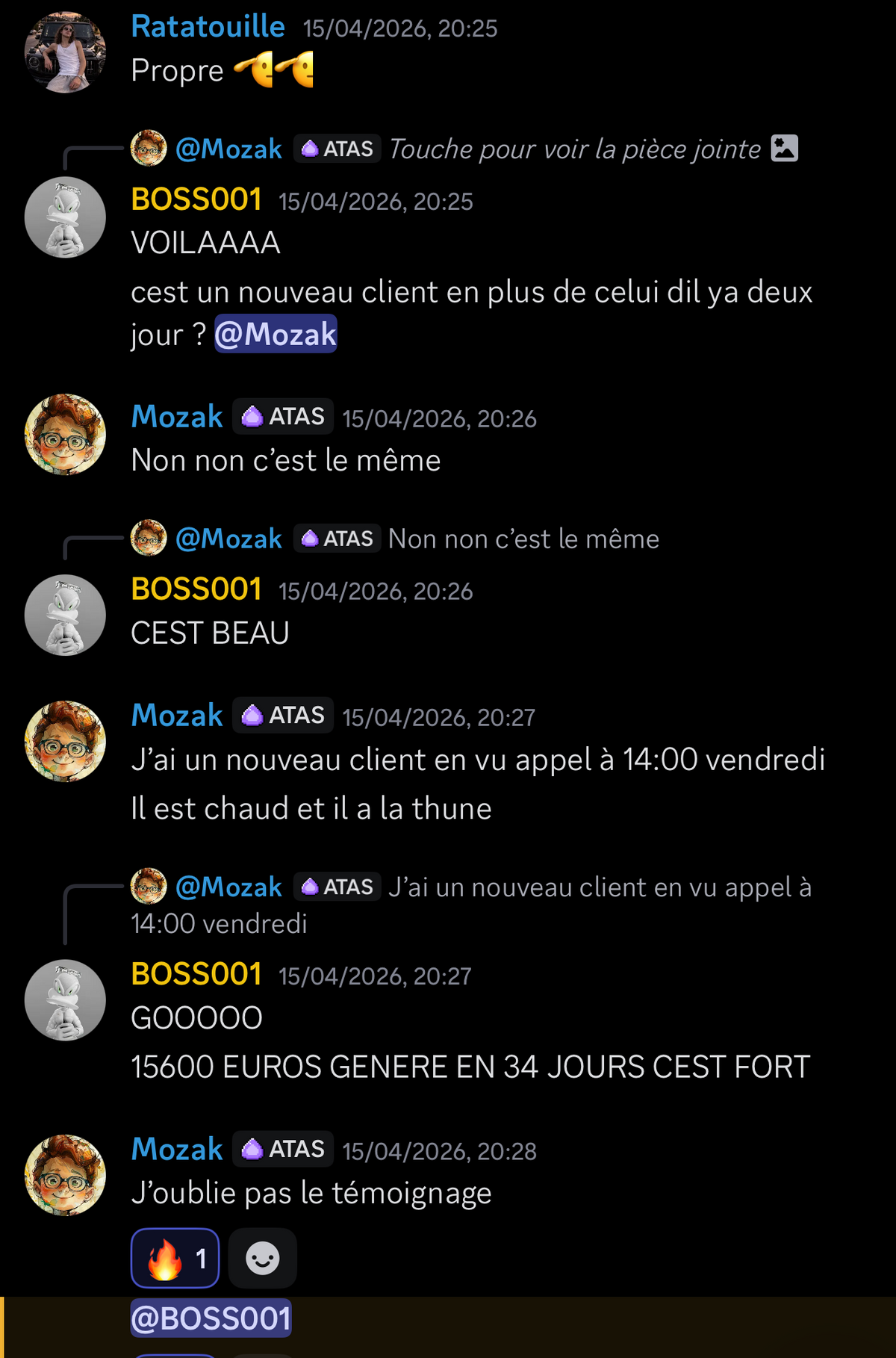 Victoire partagée dans le Discord du Club — capture 17
